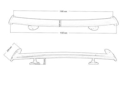 Rear wing BLACK 116cm