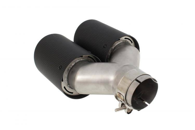 Exhaust Tip 101mmx2 wejście 63mm Carbon Matte