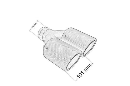 Exhaust Tip 101mmx2 wejście 63mm Carbon Matte