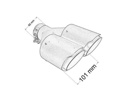 Exhaust Tip 101mmx2 enter 65mm Carbon Matte