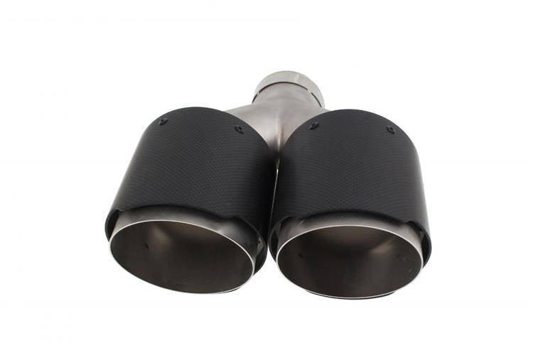 Exhaust Tip 114mmx2 enter 63mm Carbon Matte