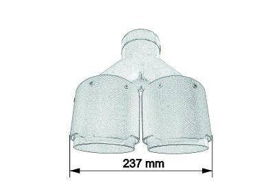Exhaust Tip 114mmx2 enter 63mm Carbon Matte