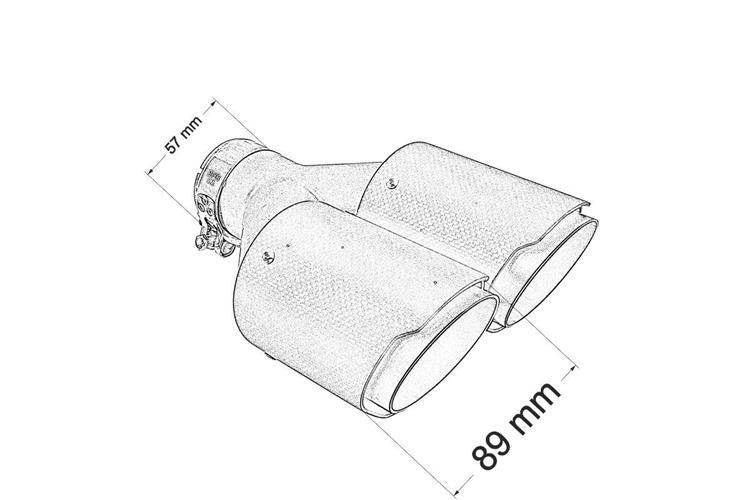 Exhaust Tip 89mmx2 enter 57mm Carbon Matte