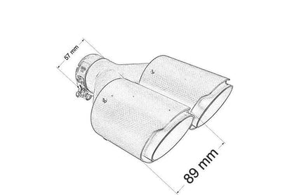 Exhaust Tip 89mmx2 enter 57mm Carbon Matte