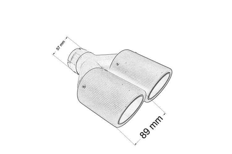Exhaust Tip 89mmx2 enter 57mm Carbon Matte