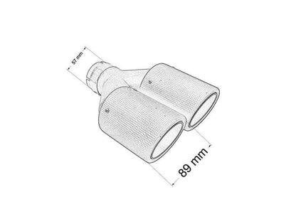 Exhaust Tip 89mmx2 enter 57mm Carbon Matte