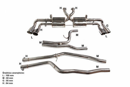 CatBack Exhaust System Porsche Cayenne 958.2 3.0T/3.6T 15-17 Active