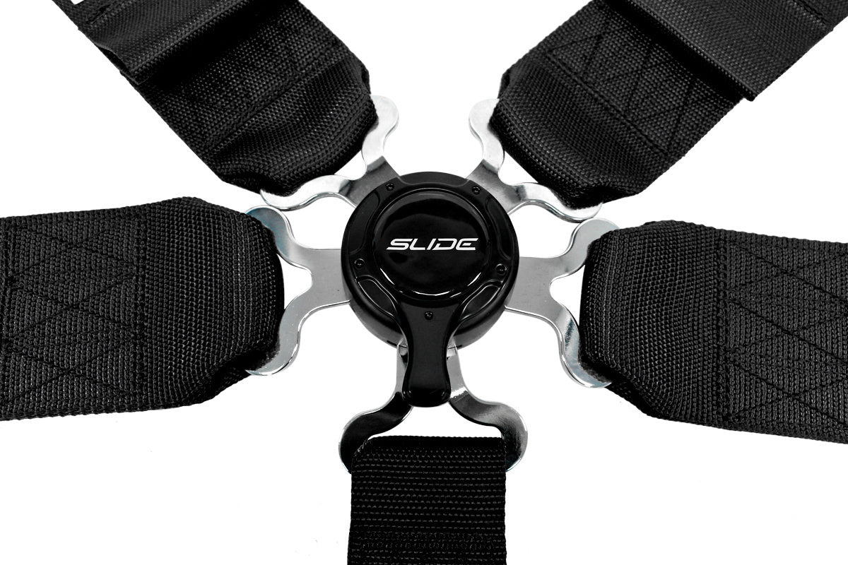 Racing seat belts Slide Quick 5p 3" Black Approval SFI
