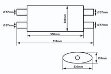 Center Muffler 57mm SLIDE 304SS 550mm