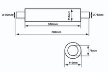 Center Muffler 76mm SLIDE RS 304SS 550mm