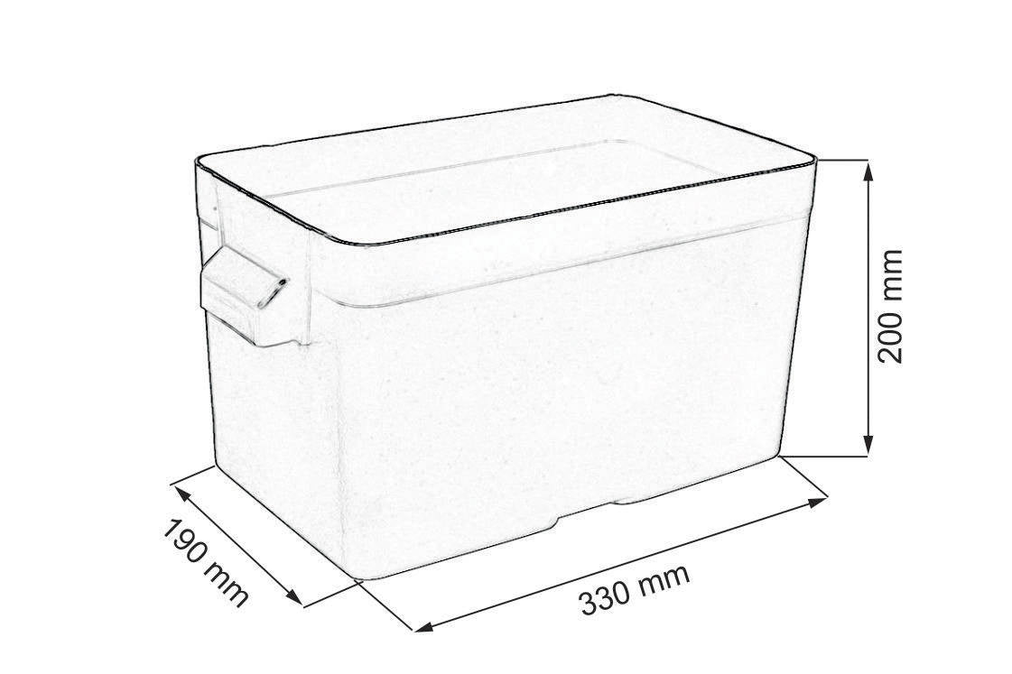 12V Battery Box Hard 330x190x200