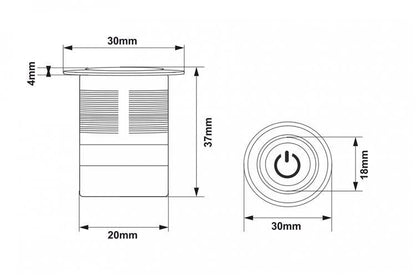 Switch On/off 304SS 10A 22mm Blue