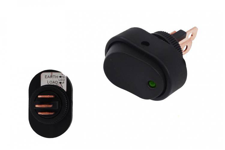 Schalter Oval EIN-AUS 3PIN Grün