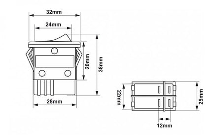 Rocker switch 4 PIN Red