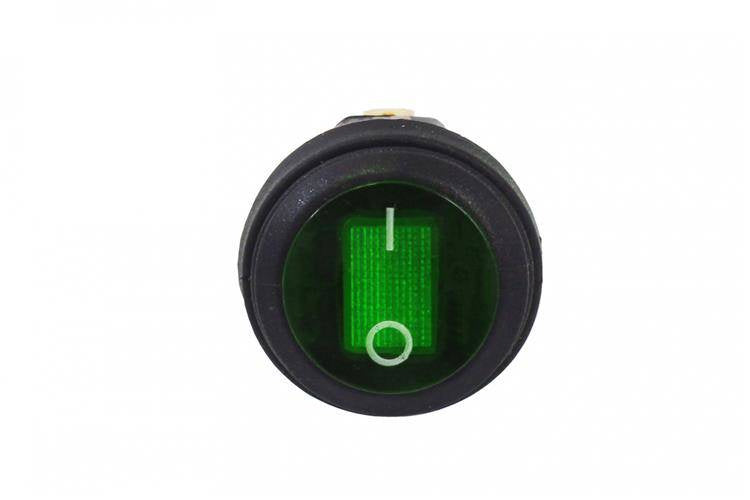 Switch Round ON-OFF 3PIN Green