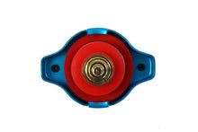 D1Spec Radiator cap with thermometer 15mm 0.9 Bar Blue
