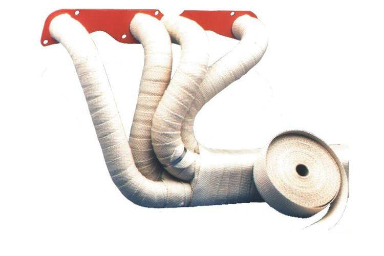 TurboWorks Auspuff-Hitzeschutzband 50mm x 2mm 10m Weiß Keramik