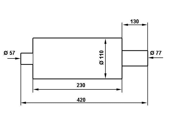 Endschalldämpfer TurboWorks 76mm Eingang 57mm