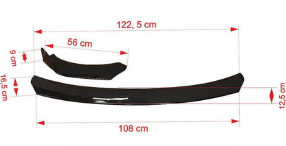 Universal front bumper splitter 3cz. Carbon Look