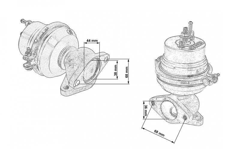 TurboWorks Externes 38mm Wastegate, einstellbar 0,5–1 Bar