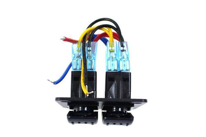 Alu panel switch, ON/OFFx2 Blue