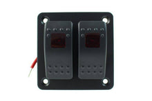 Alu panel switch, ON/OFFx2 Red