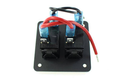Alu panel switch, ON/OFFx2 Red