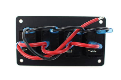 Alu panel switch, ON/OFFx4 Red