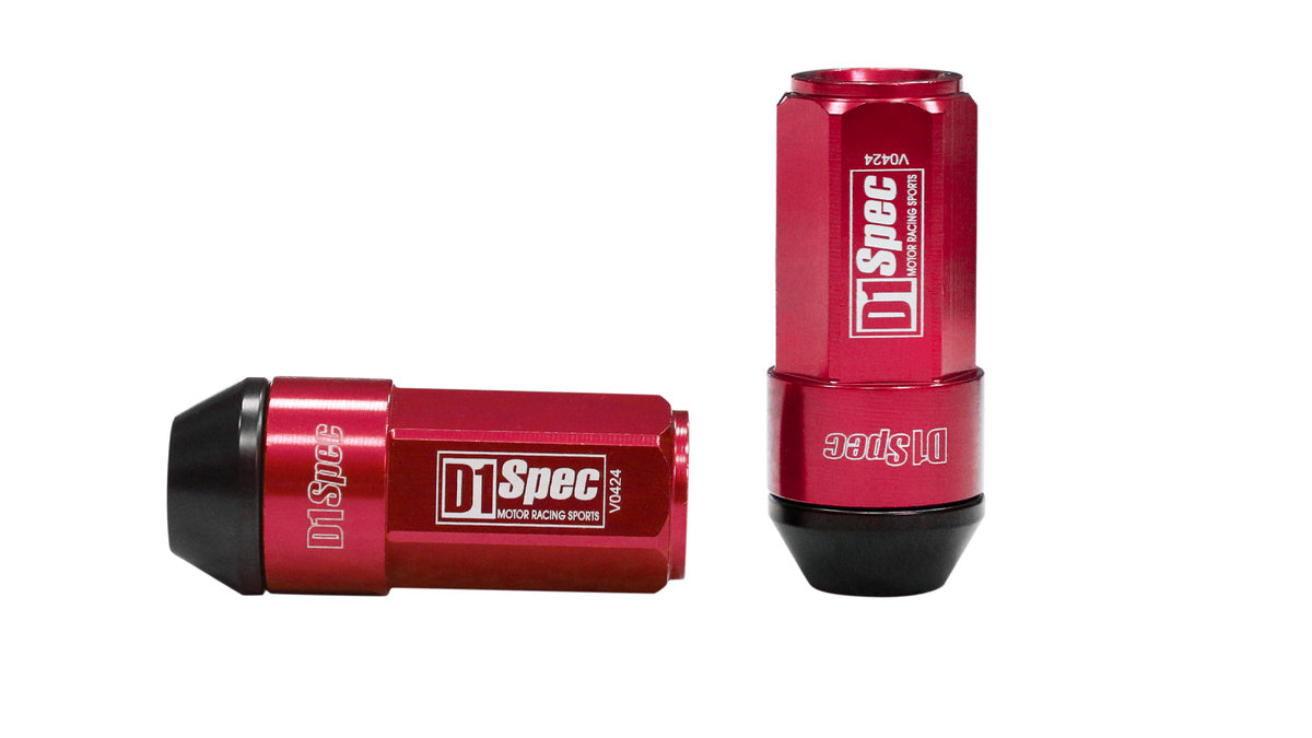 Forged wheel lug nuts D1Spec Heptagon 2in1 12x1,25 Red