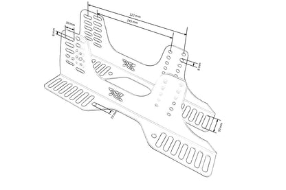 Sports Bucket Seat Mount BMW E36 Passenger Side FIA Fluo
