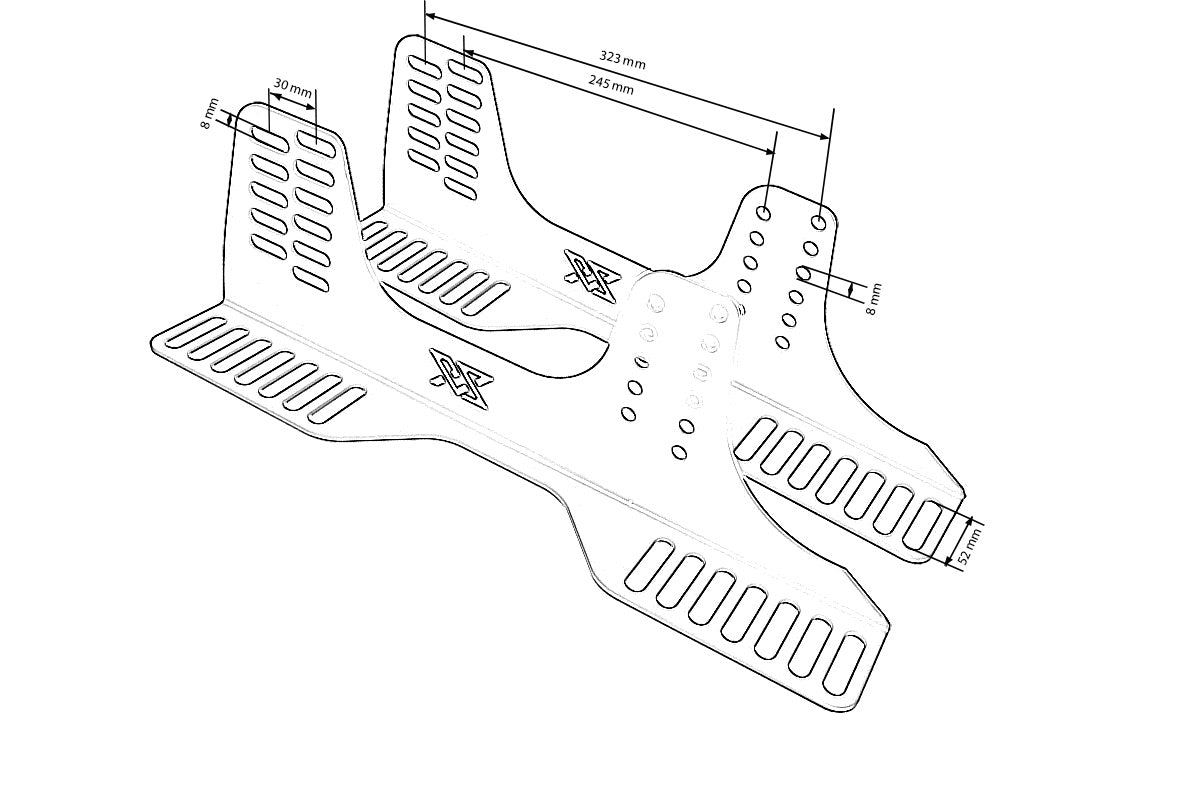 Sports Bucket Seat Mount BMW E46 Passenger Side FIA Black